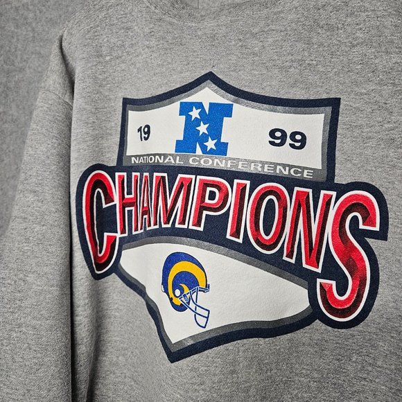 NFL Rams NFC Championship Sweatshirt 1999 Vintage Mens Large - Picture 2 of 9